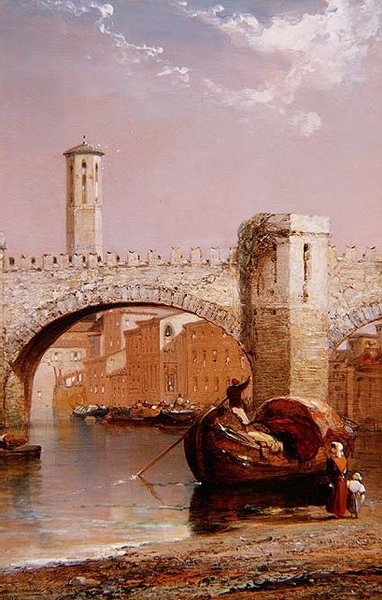 Die Alte Brücke, Verona von Arthur Joseph Meadows