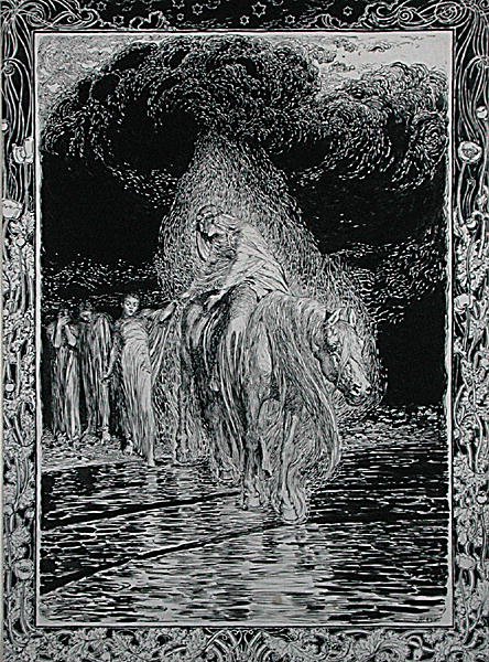 Flussüberquerung von Arthur Rackham