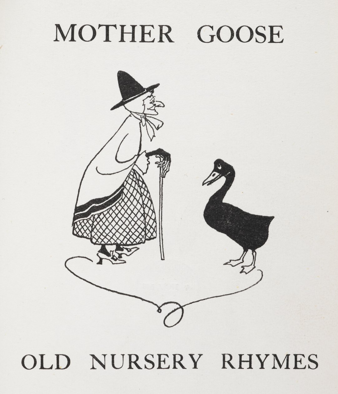 Mutter Gans. Alte Dame mit Gans von Arthur Rackham