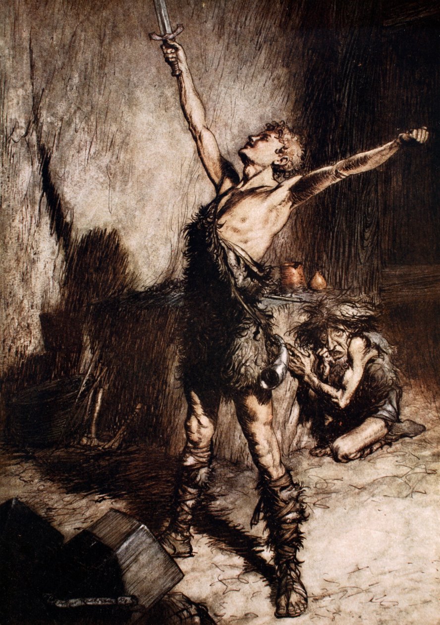 Nothung! Nothung! Eroberungsschwert! von Arthur Rackham
