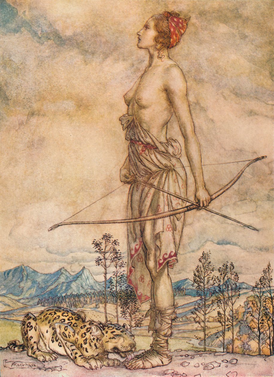 Die Jägerin Diane von Arthur Rackham