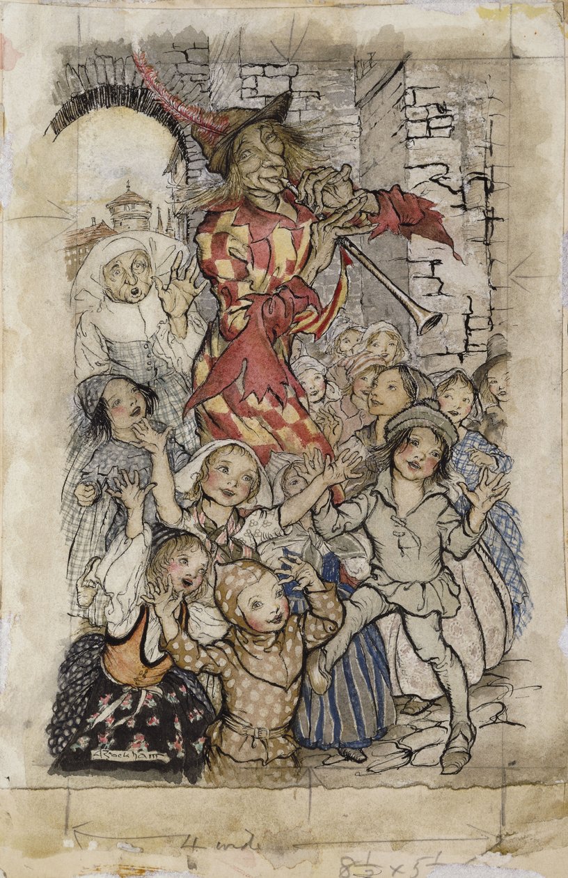 Der Rattenfänger und die Kinder von Arthur Rackham