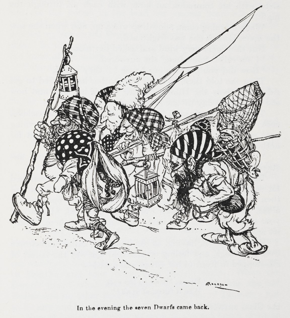 Die sieben Zwerge aus Schneewittchen von Arthur Rackham