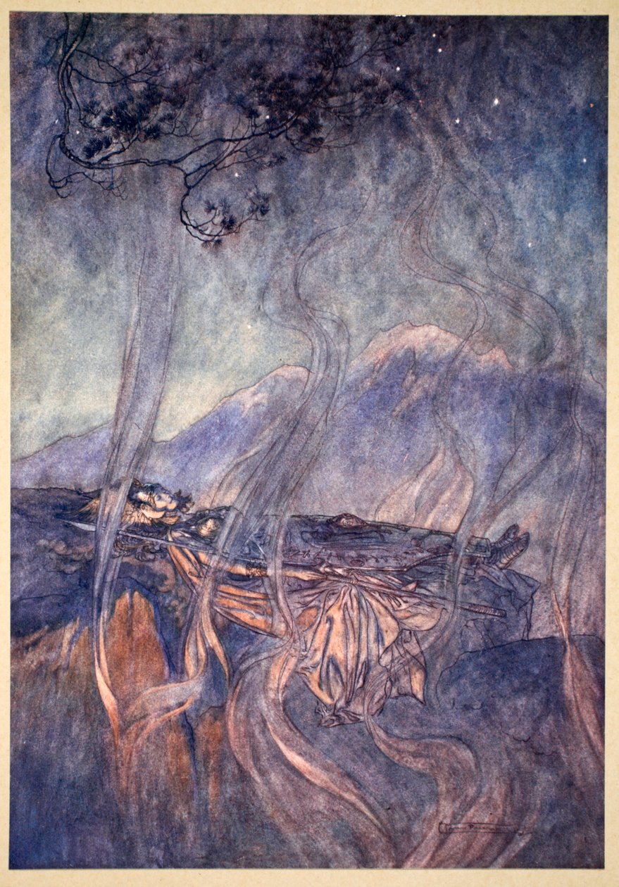 Der Schlaf von Brunnhilde, 1910 von Arthur Rackham