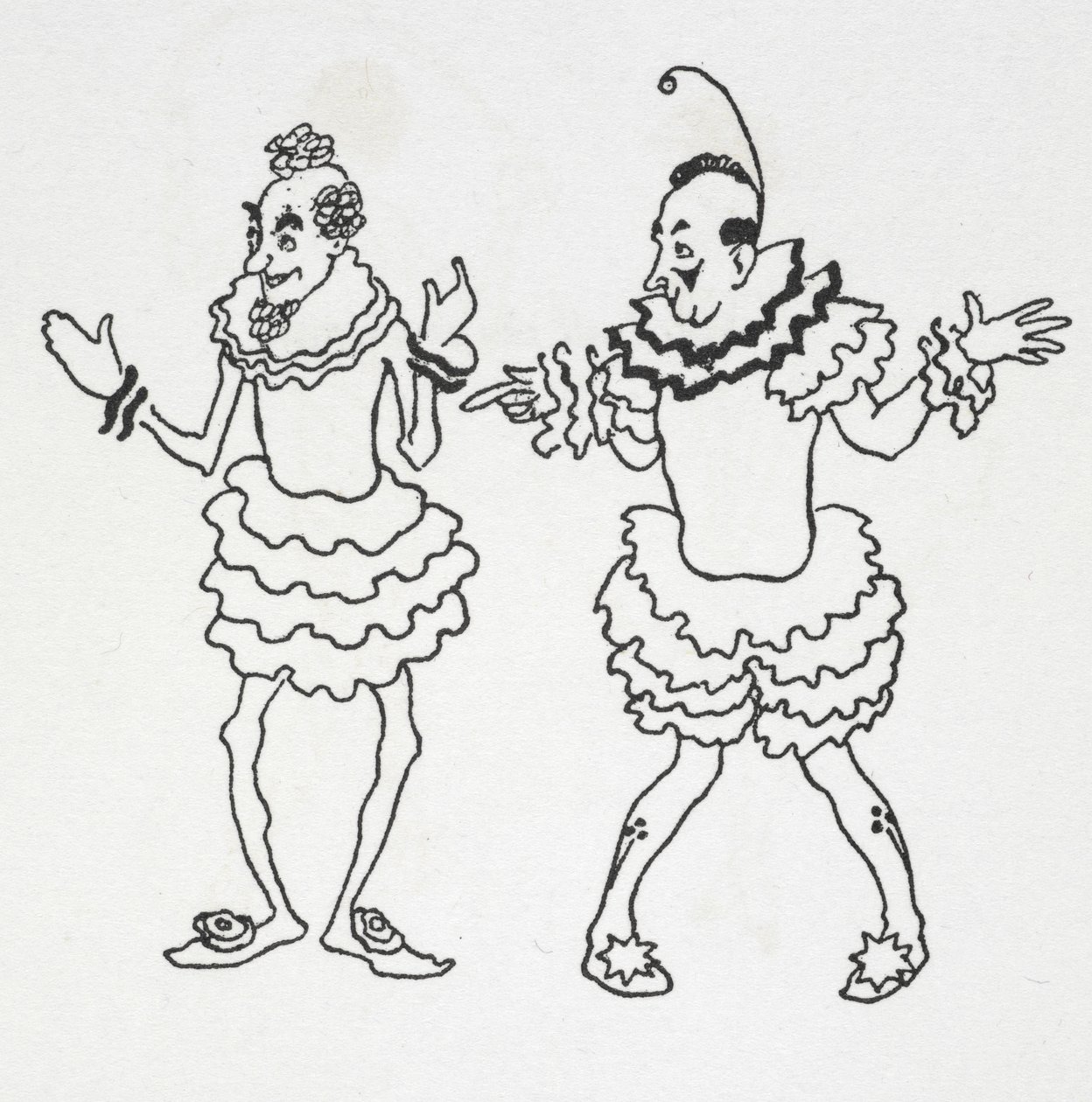 Zwei Clowns von Arthur Rackham