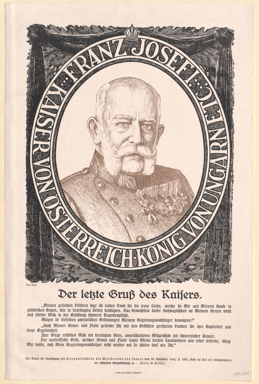 Kaiser von Österreich Franz Joseph I von Artist Unknown