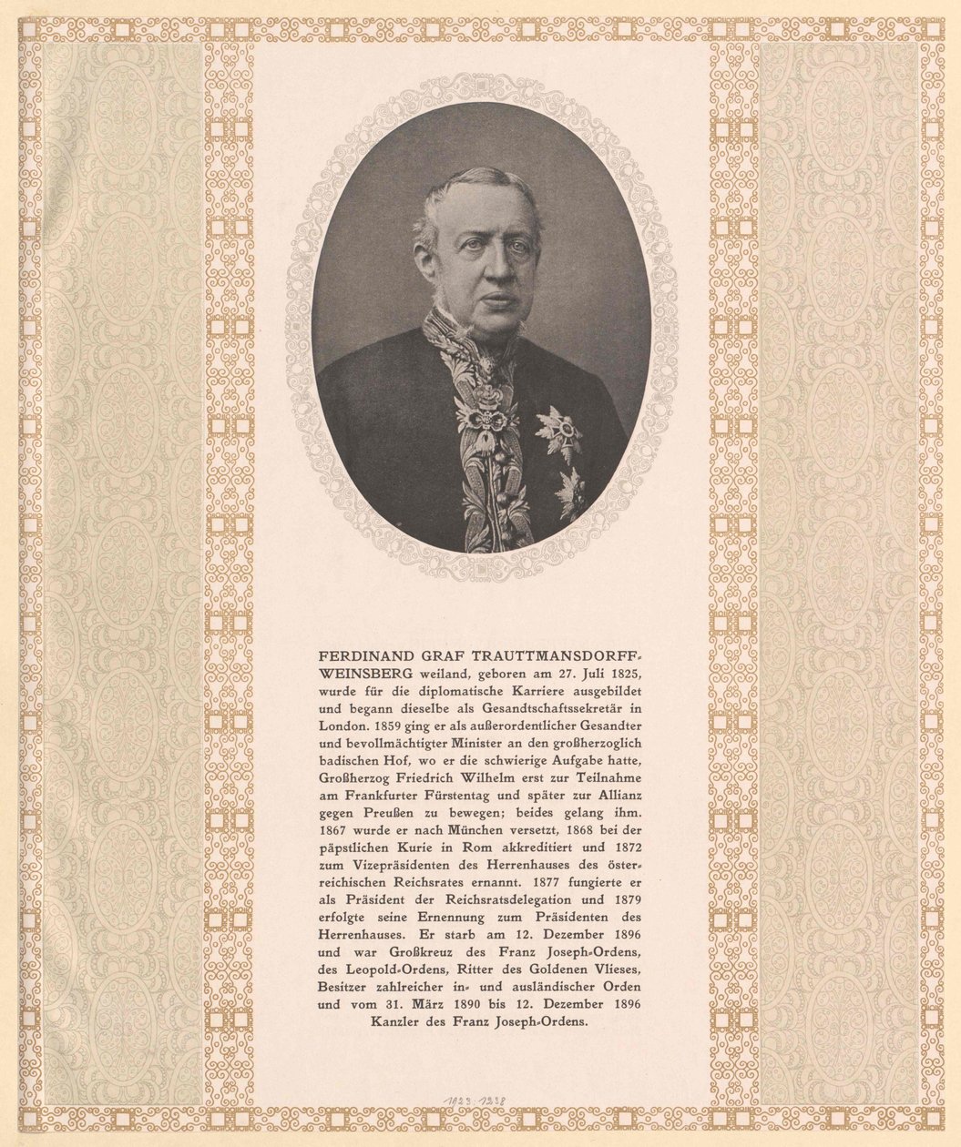 Ferdinand Graf Trauttmansdorff-Weinsberg von Artist Unknown