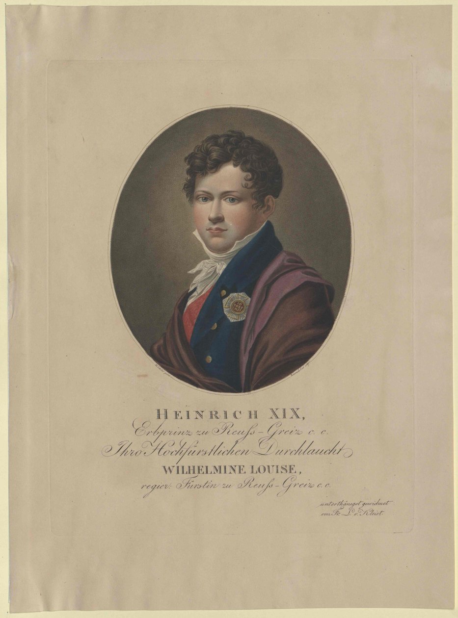 Heinrich Graf Reuß zu Greiz von Artist Unknown