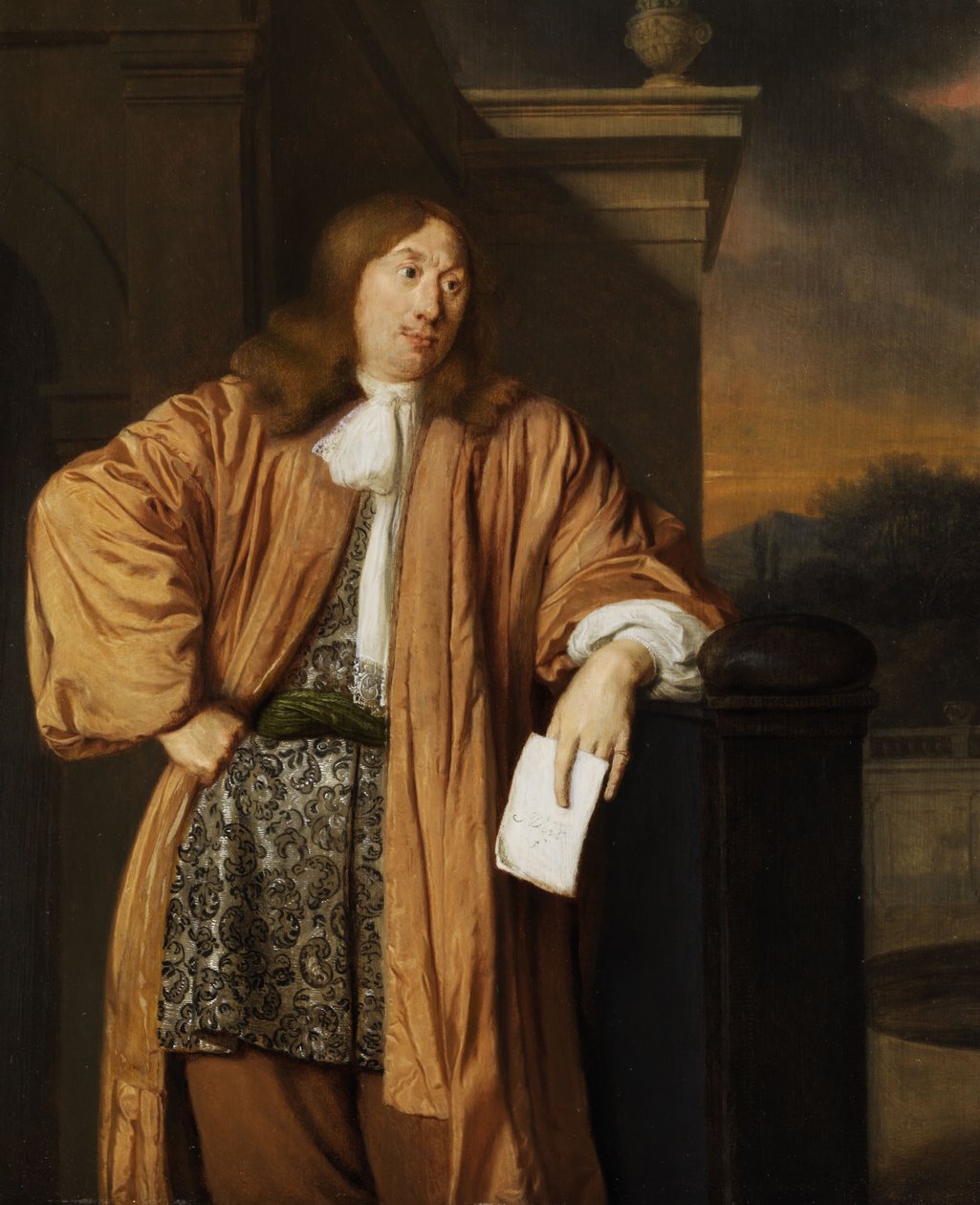 Porträt eines Herrn im apricotfarbenen Hausmantel von Ary de Vois