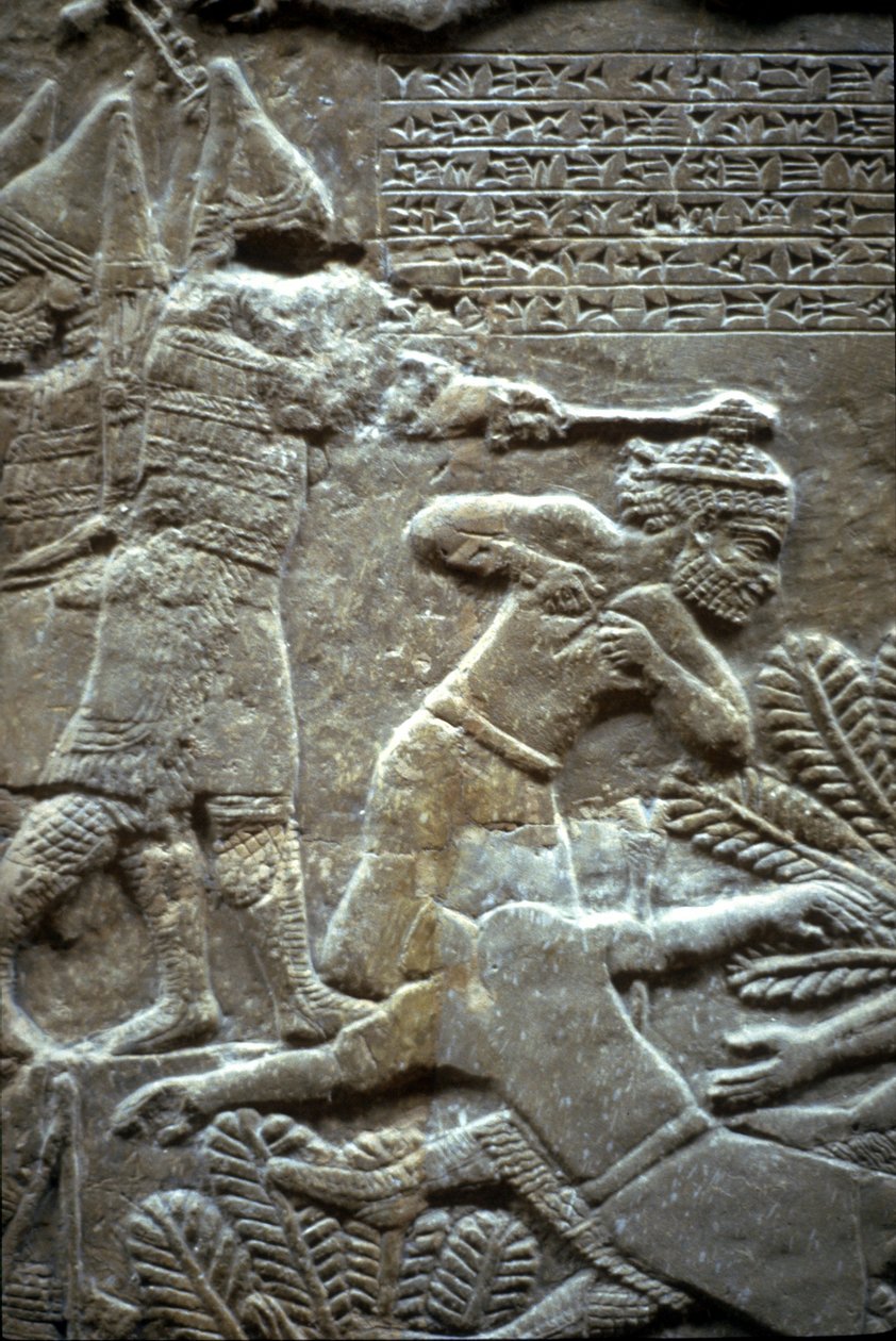 Assurbanipal in der Schlacht von Til-Tuba, 650-620 v. Chr. von Assyrian