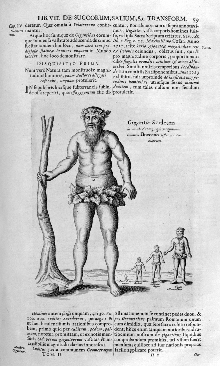 Antediluvianische Riesen, 1678 von Athanasius Kircher