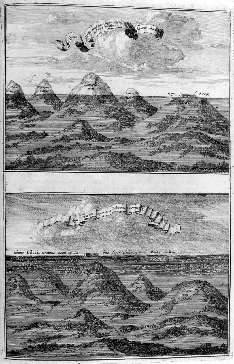 Ergebnis der Sintflut, 1675 von Athanasius Kircher
