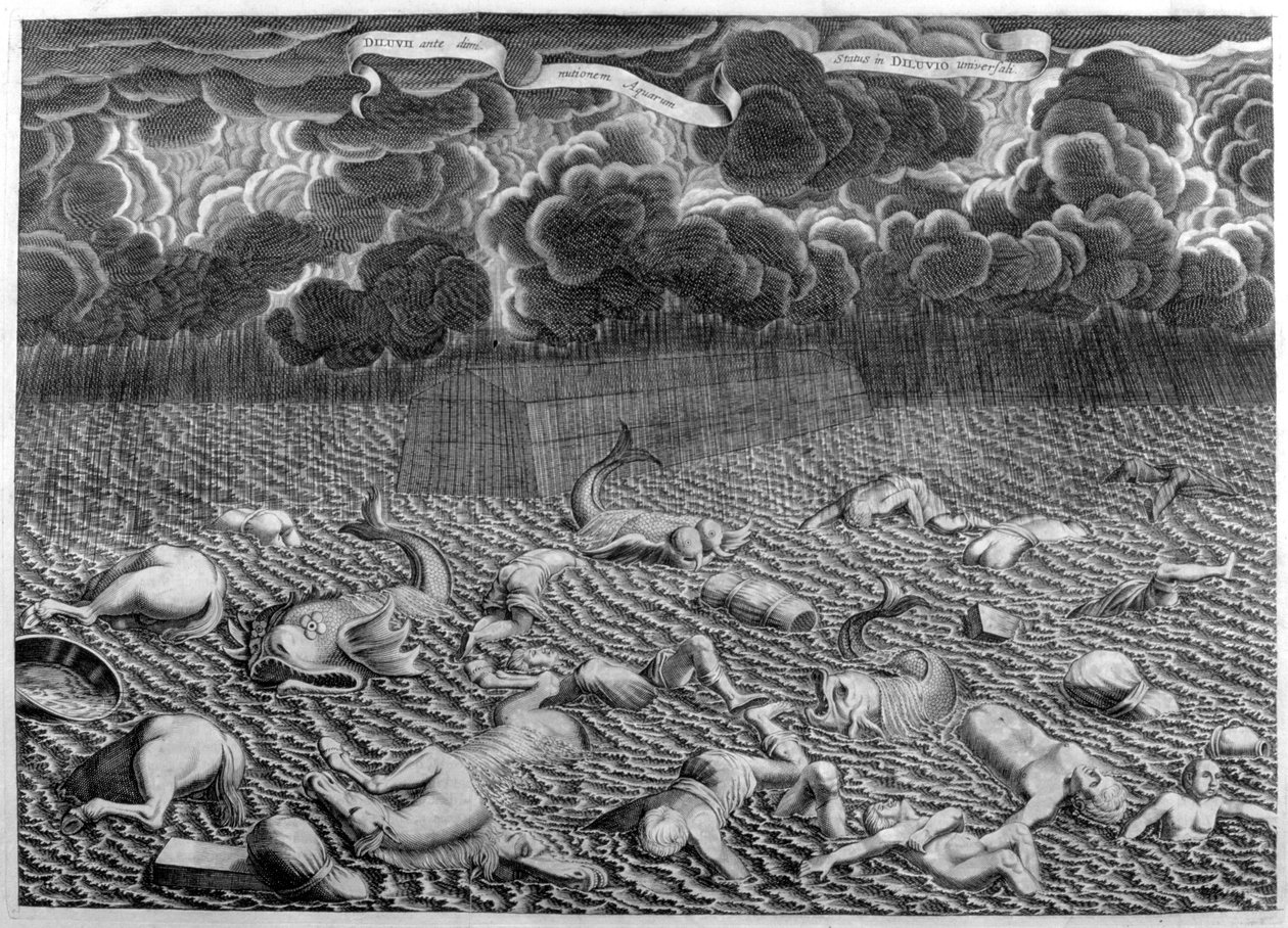 Die große Flut aus der Arche Noah von Athanasius Kircher