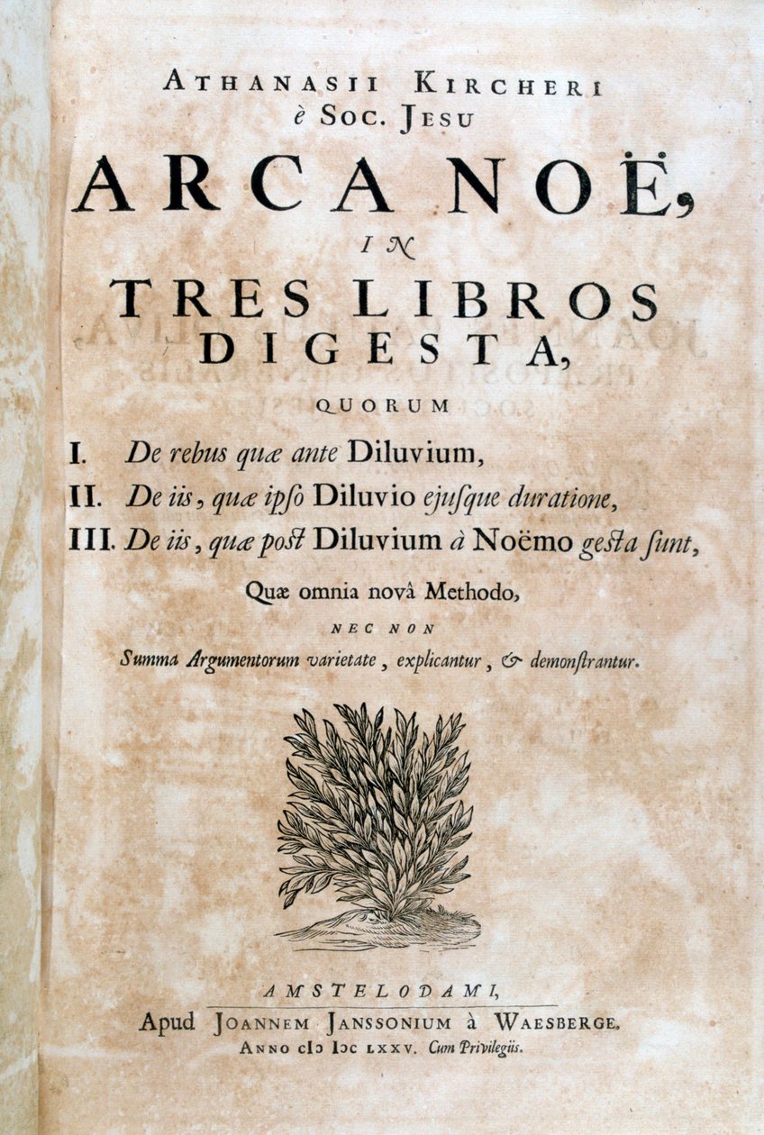 Titelseite von Arca Noe von Athanasius Kircher