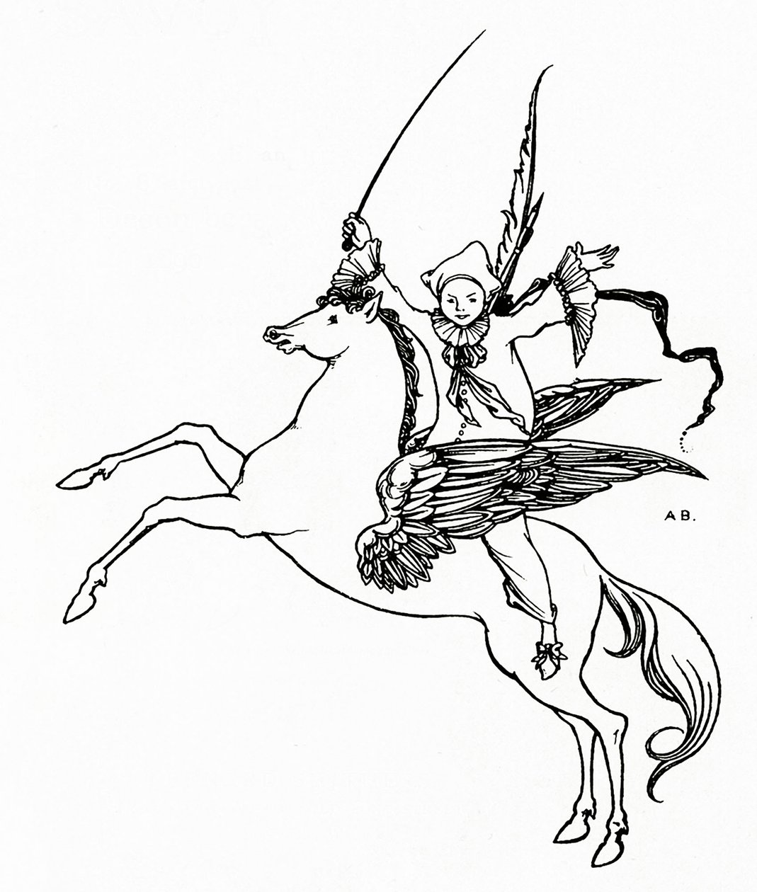 Puck auf Pegasus, 1894 von Aubrey Beardsley