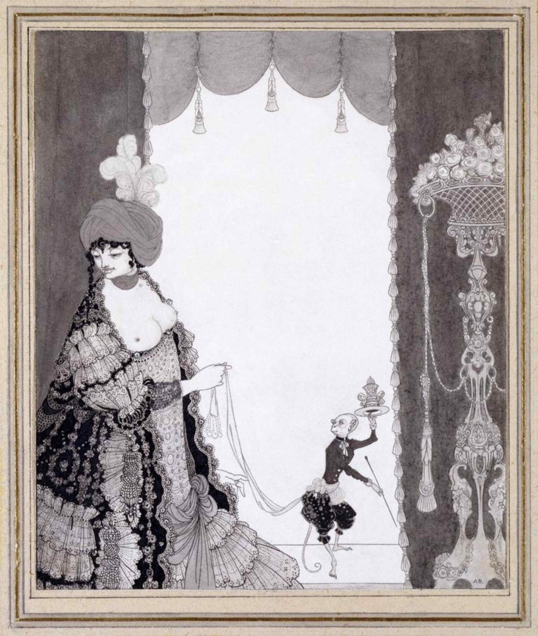 Die Dame mit dem Affen, 1897 von Aubrey Beardsley