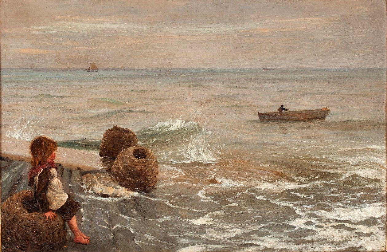 Mädchen am Kai von August Hagborg