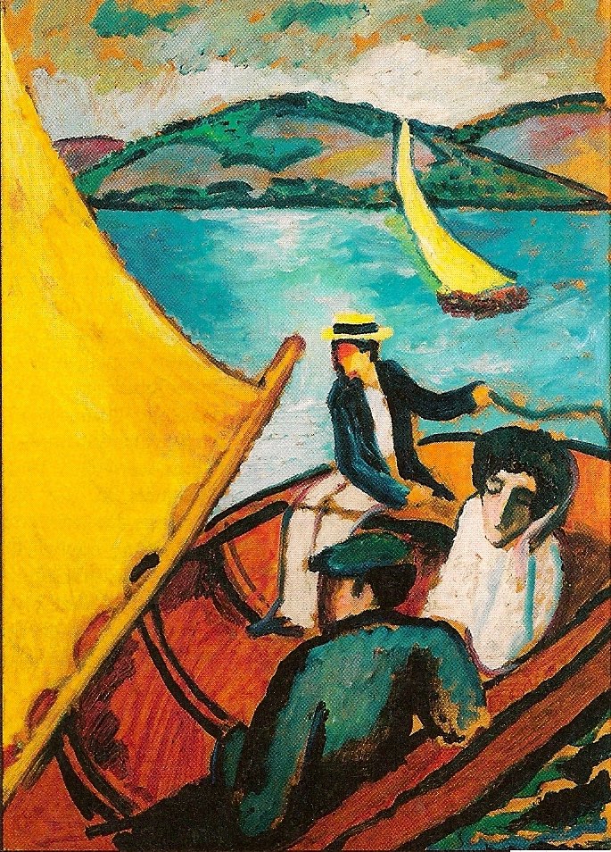 Segelboot auf dem Tegernsee von August Macke