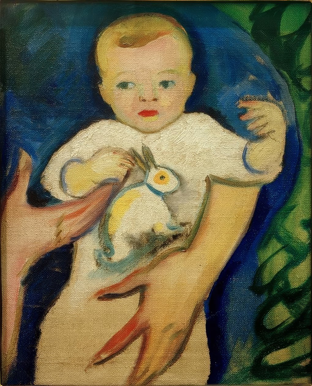 Buddha mit Apfel von August Macke
