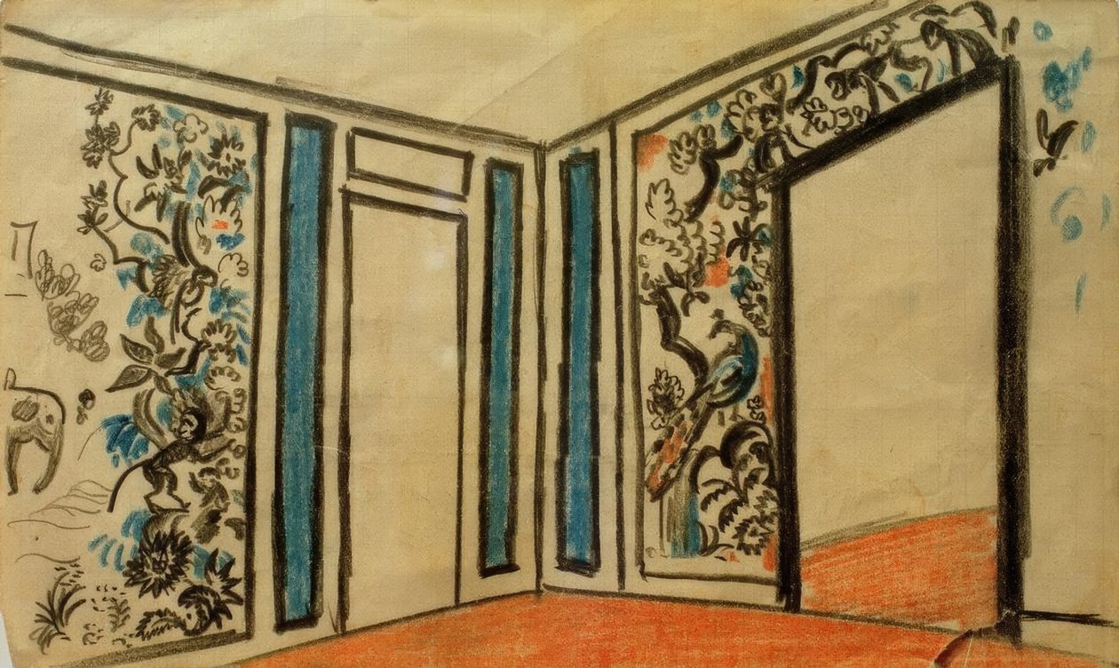 Entwurf für Teesalon Worringer von August Macke