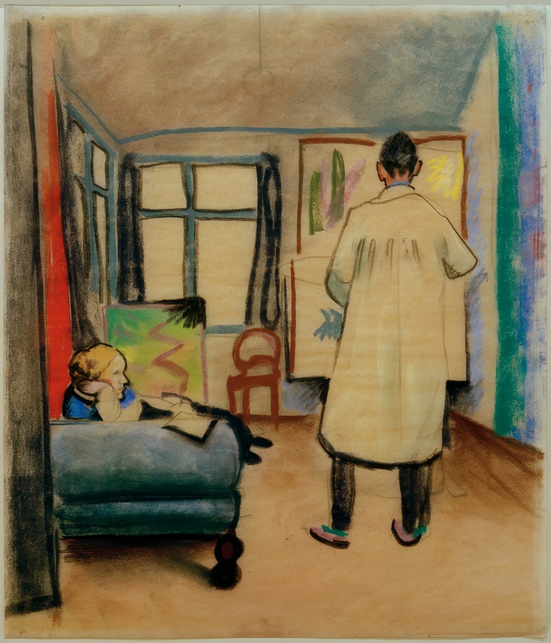 Franz und Maria Marc im Atelier bei August Macke in Bonn von August Macke