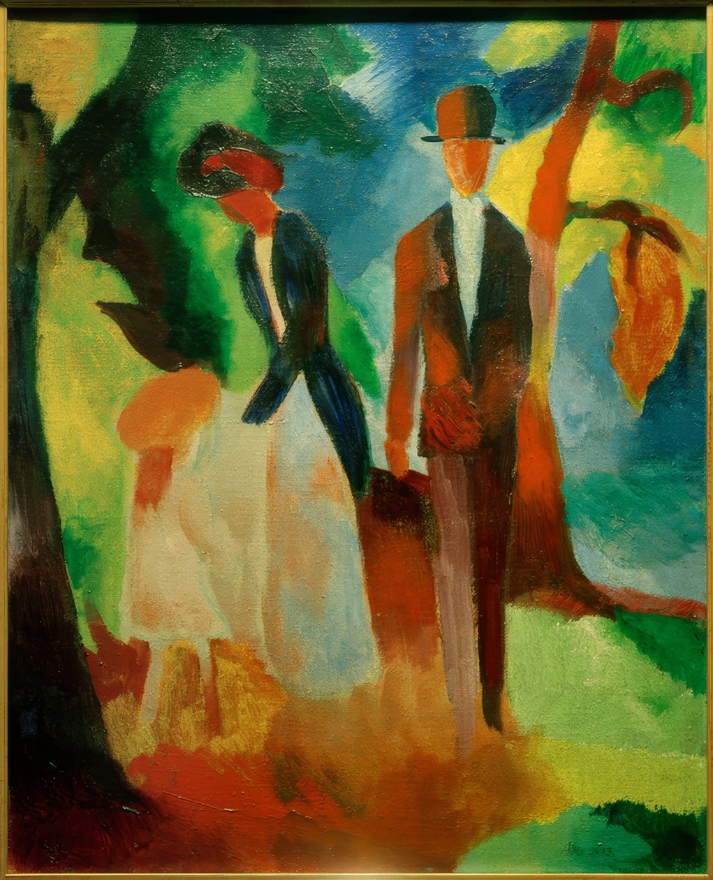 Leute am blauen See von August Macke