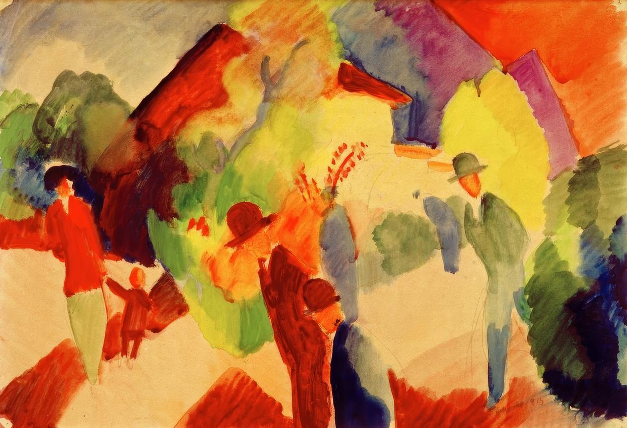 Spaziergänger im Park von August Macke