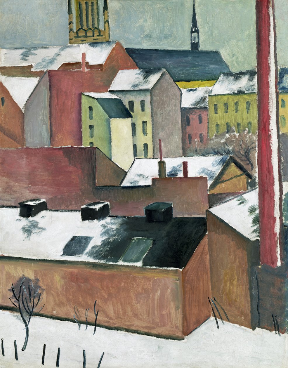 Die Kirche St. Maria in Bonn im Schnee, 1911 von August Macke