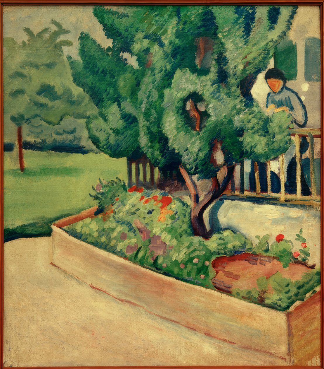 Vor dem Haus in Tegernsee I von August Macke