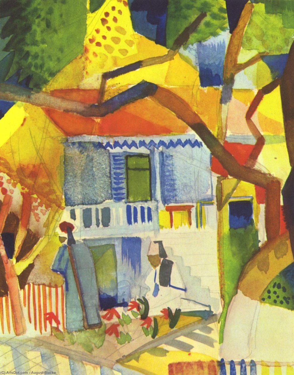 Innenhof eines Hauses in St. Germain von August Macke