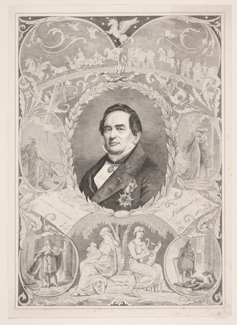 Adam Oehlenschläger. Gedenkblatt von August Edward Adolf Heimburger