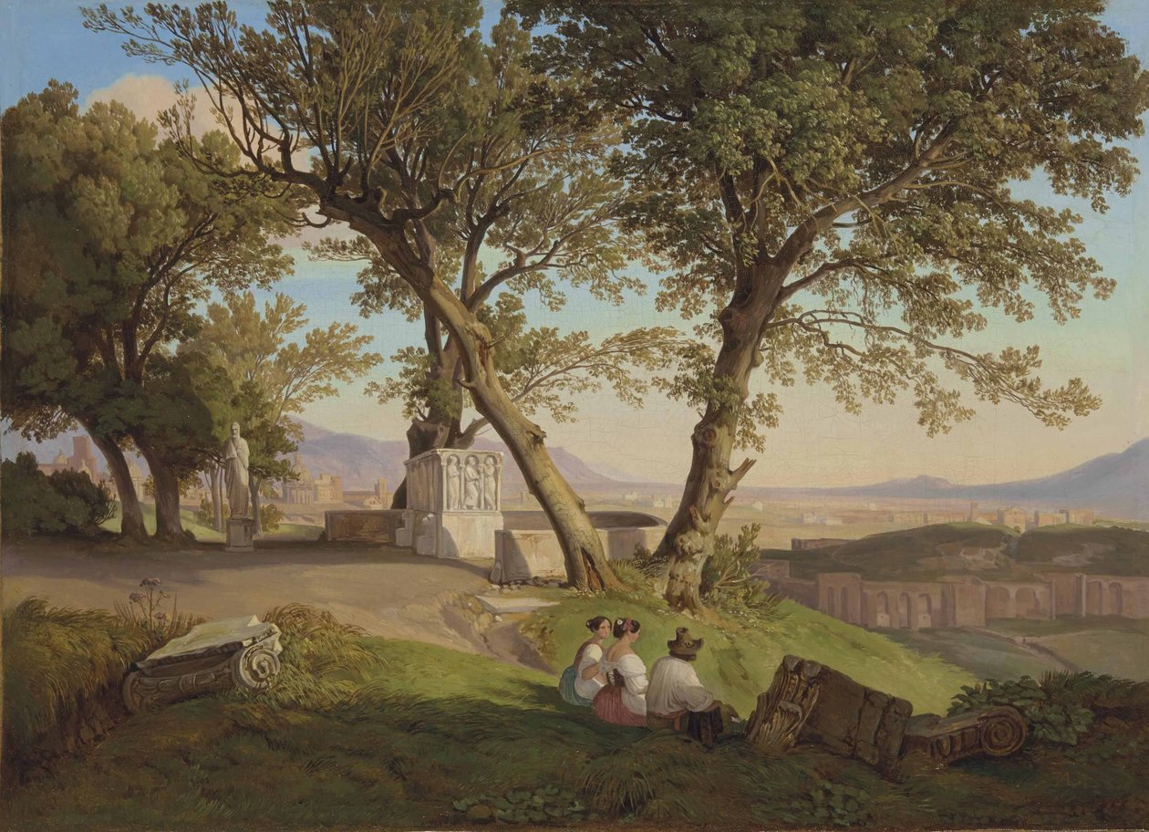 Blick auf Rom von der Villa Mattei von August Lucas