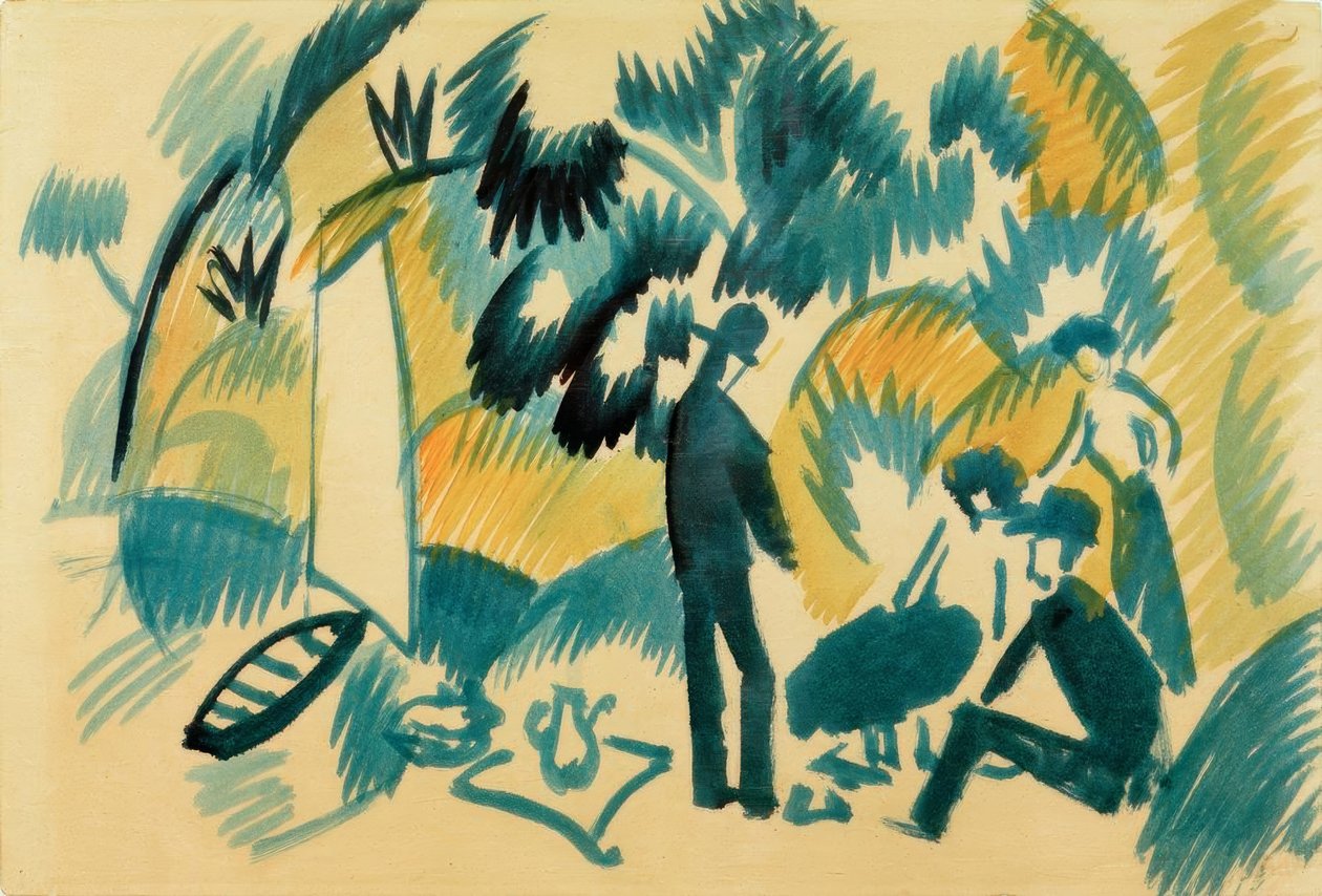 Am Thuner See, Picknick nach dem Segeln von August Macke