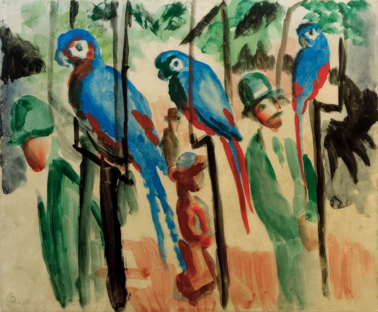 Bei den Papageien von August Macke