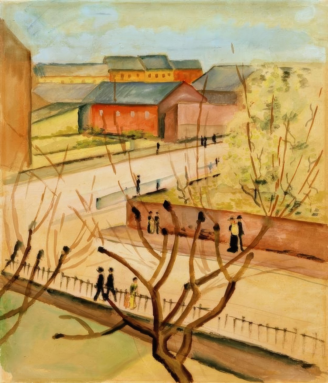 Blick auf unsere Straße im Frühling von August Macke