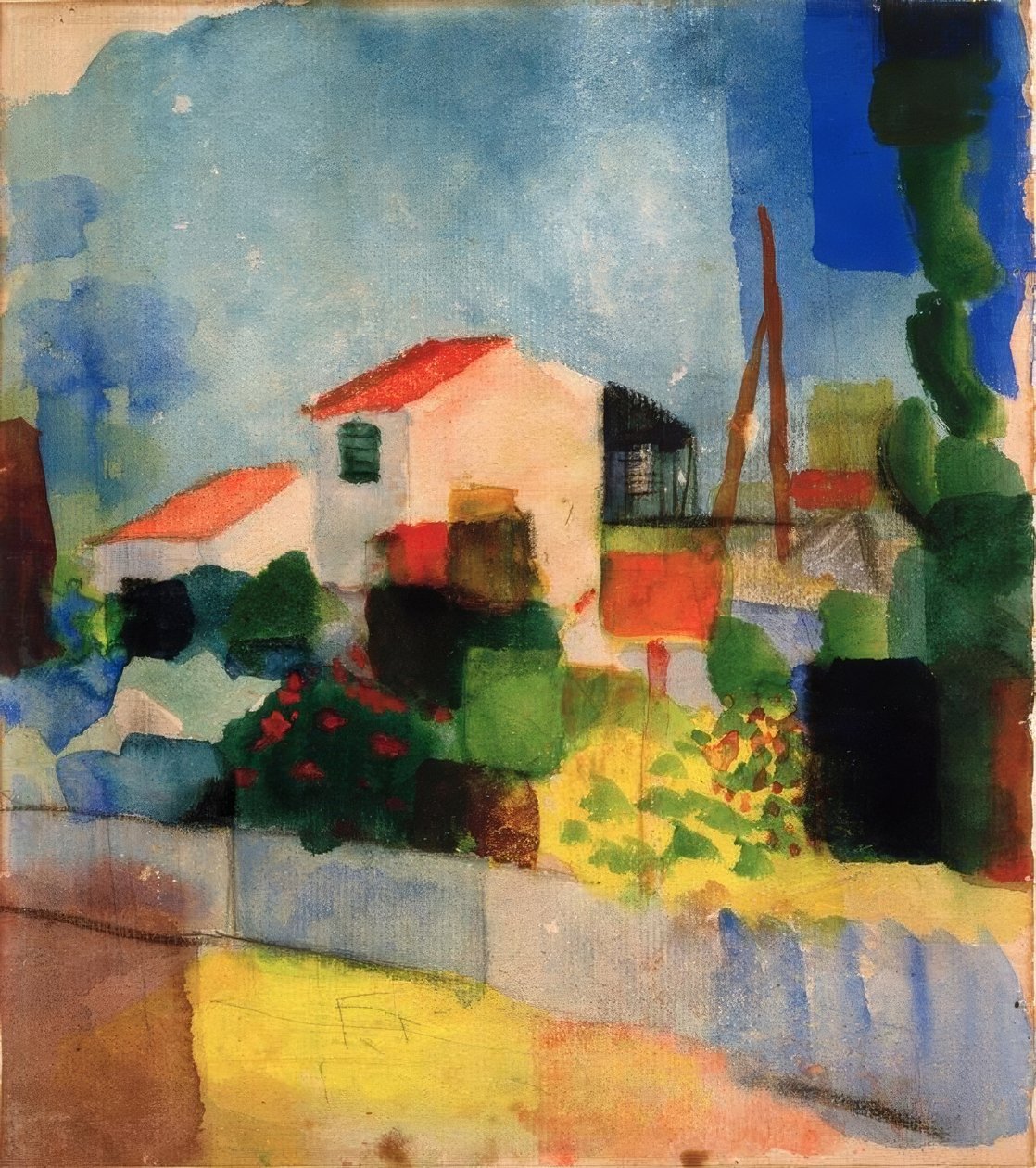 Das helle Haus (1. Fassung) von August Macke