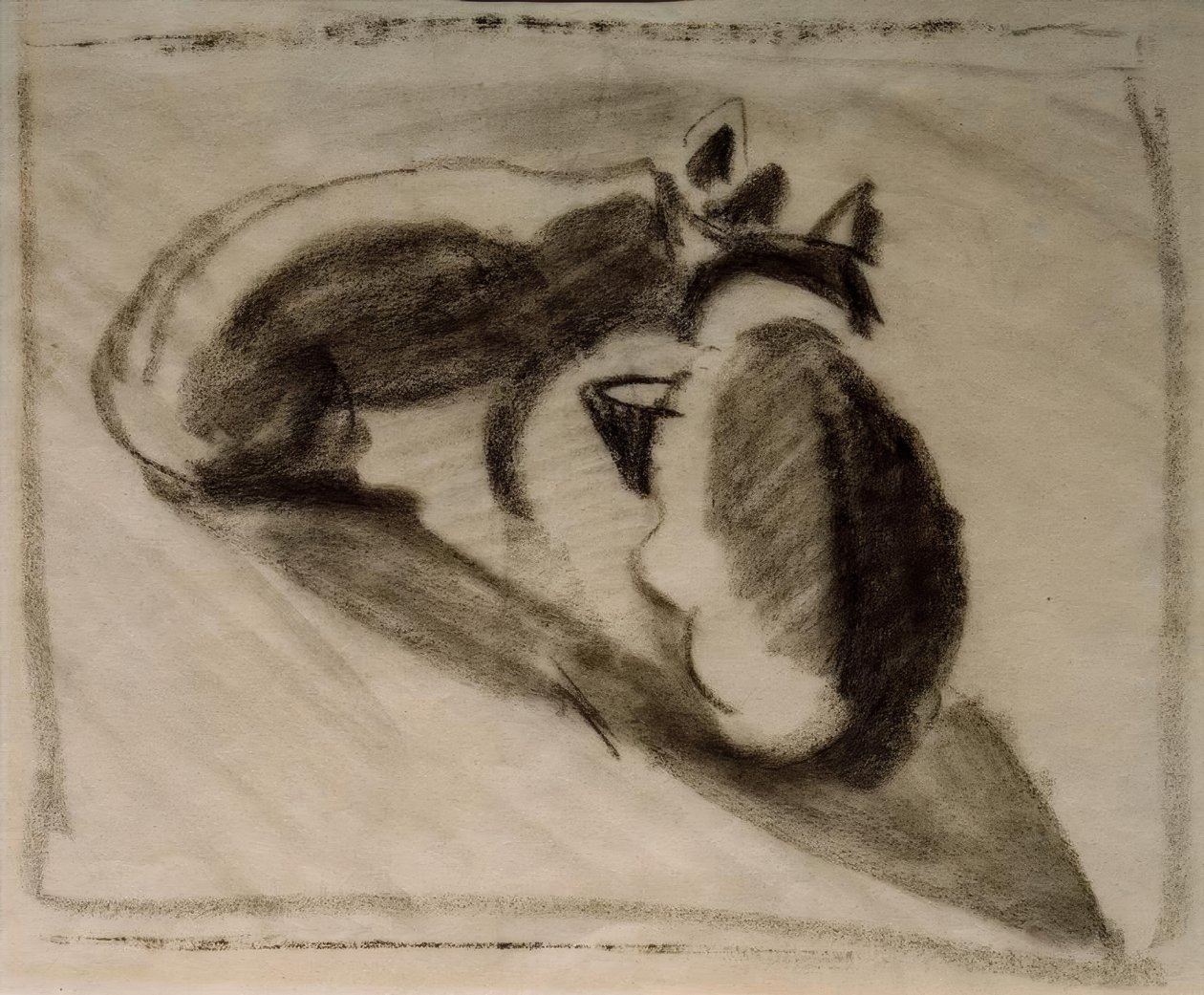 Die zwei Katzen des Malers Marc von August Macke