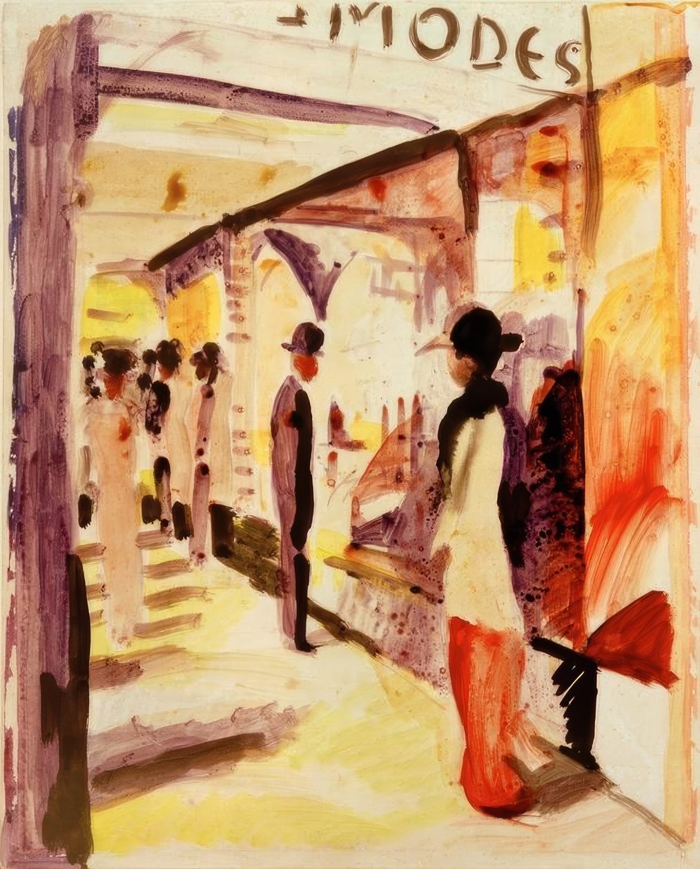 Eine Ladenstraße unter Lauben von August Macke