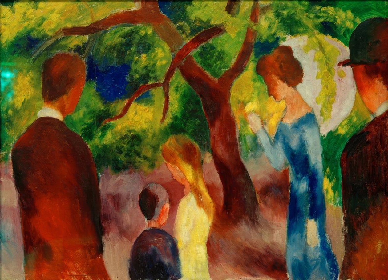 Große Promenade: Leute im Garten von August Macke