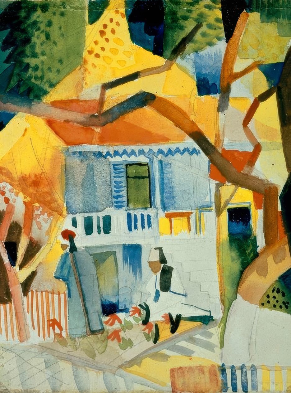 Innenhof des Landhauses in St. Germain von August Macke