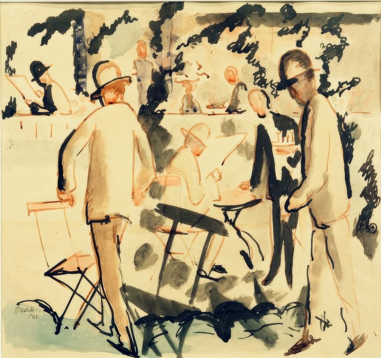 Kaffeehaus-Terrasse von August Macke