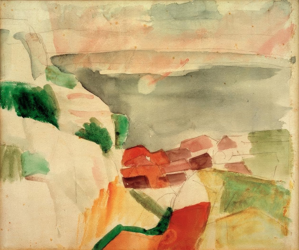 Landschaft vom Murtensee von August Macke