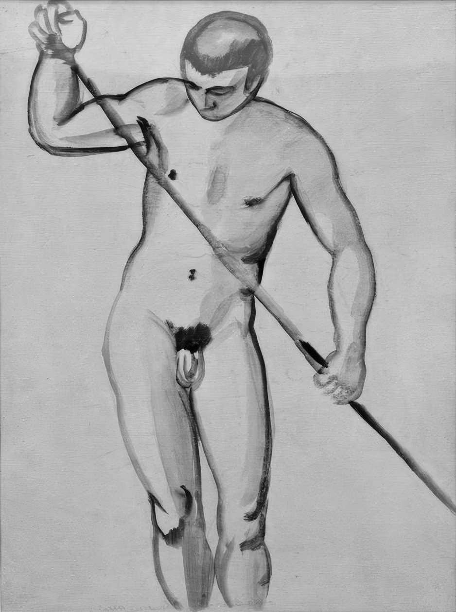 Männlicher Akt (Fährmann) von August Macke