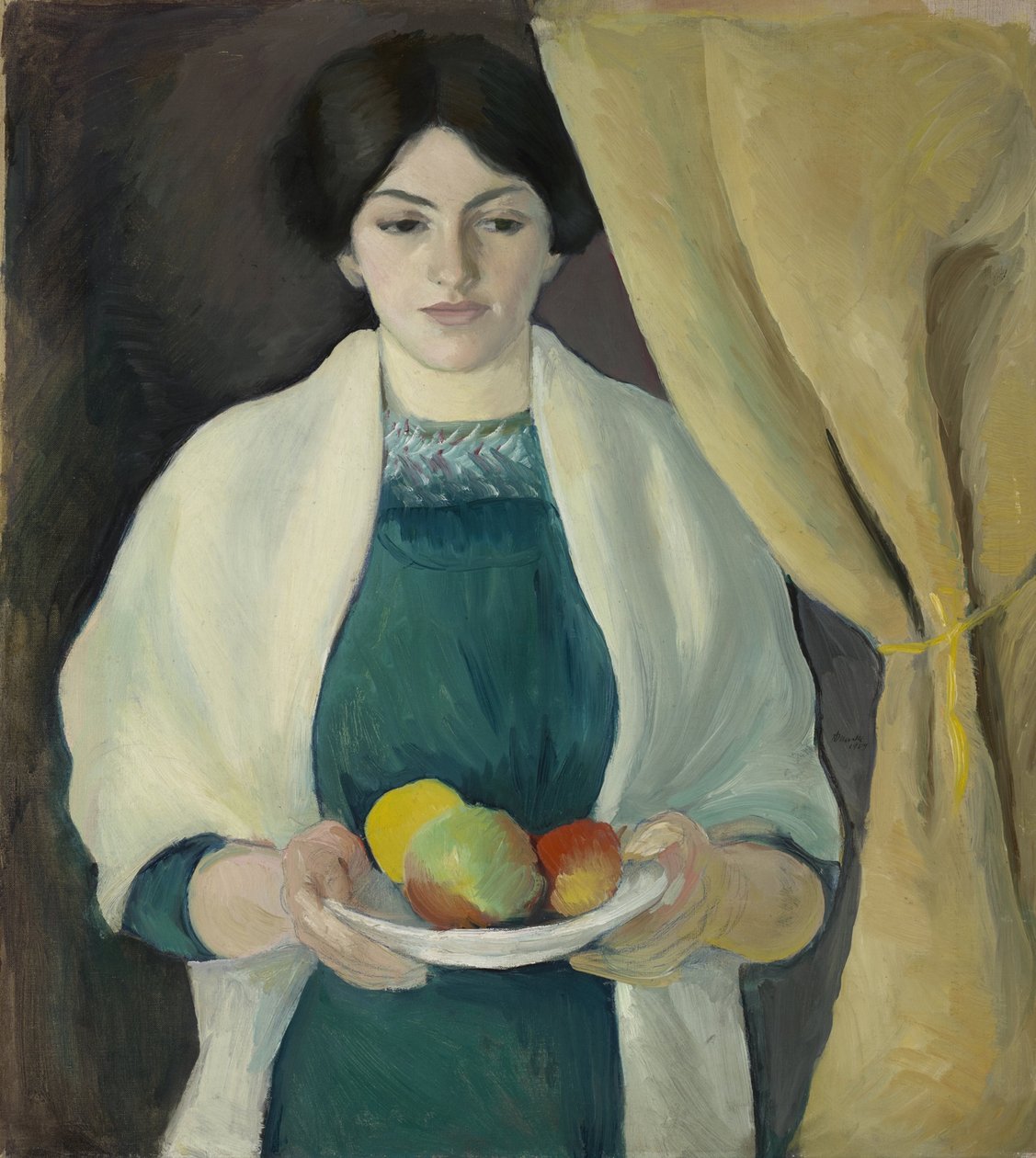 Porträt mit Äpfeln von August Macke