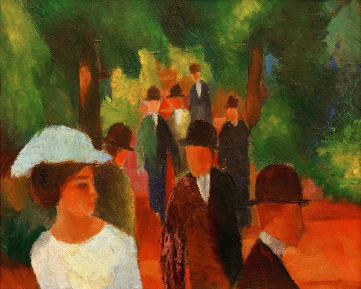 Promenade (mit weißem Mädchen in Halbfigur) von August Macke