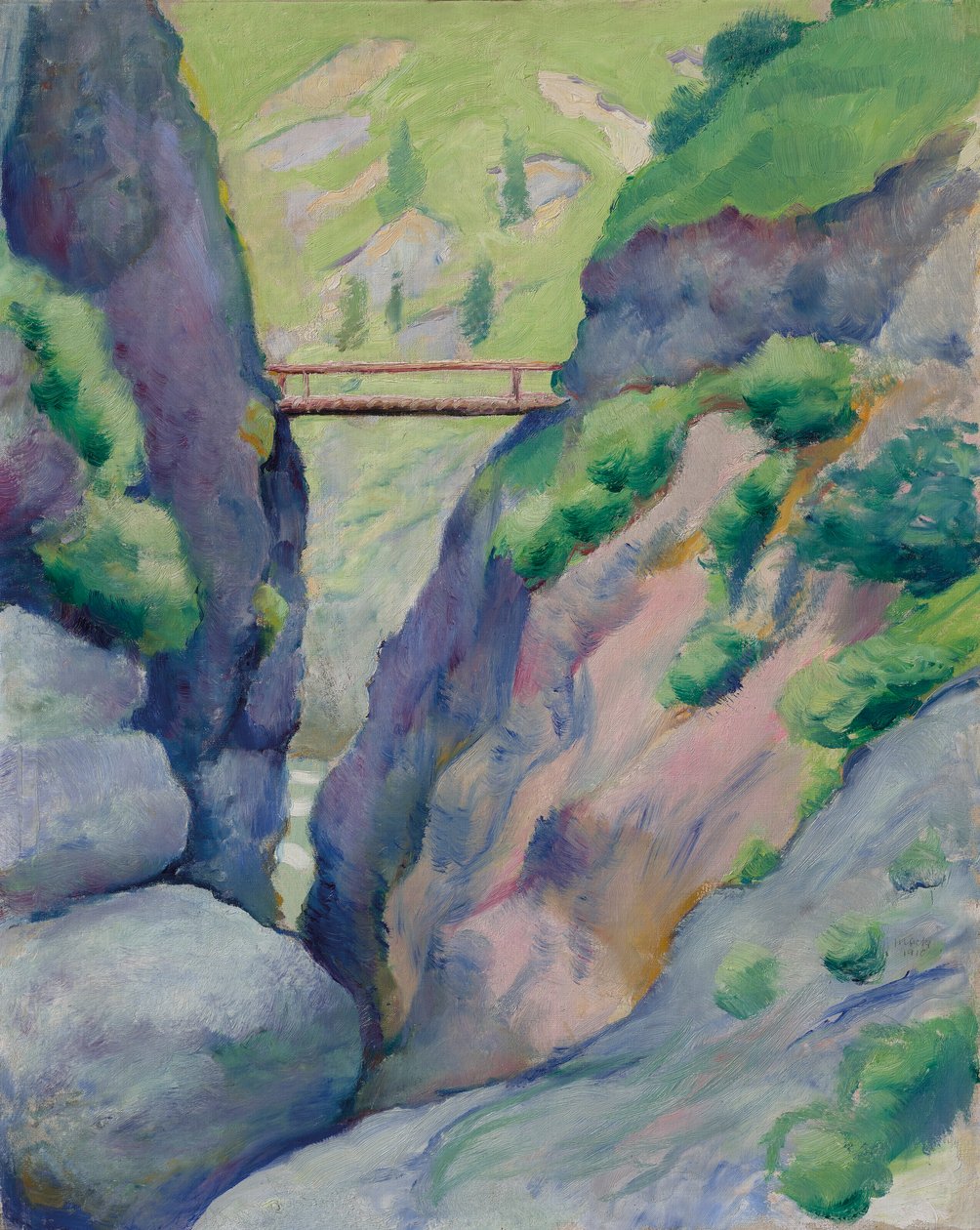 Schlucht in Tegernsee von August Macke
