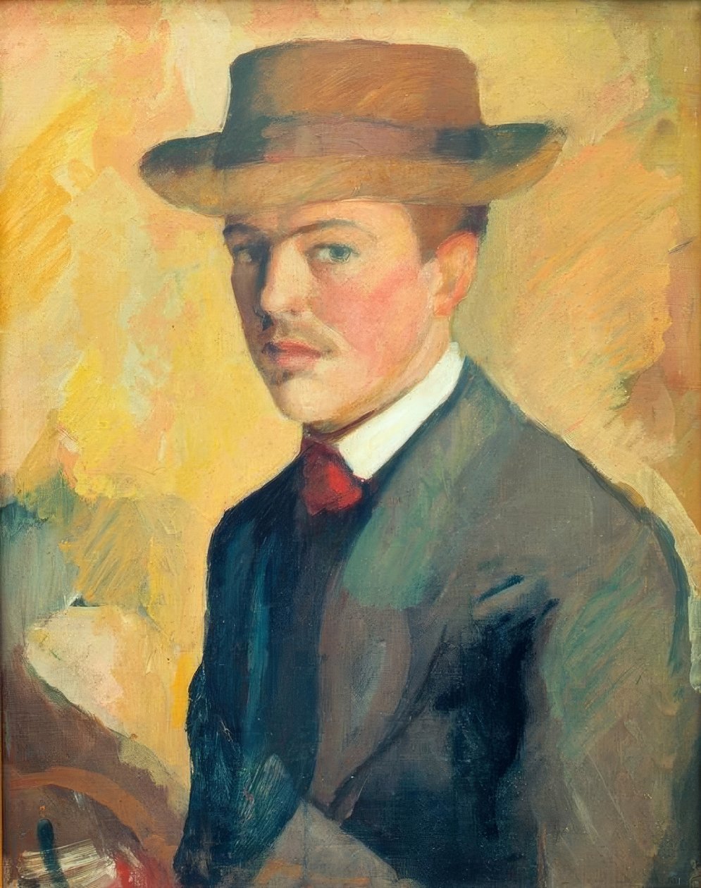 Selbstporträt mit Hut von August Macke