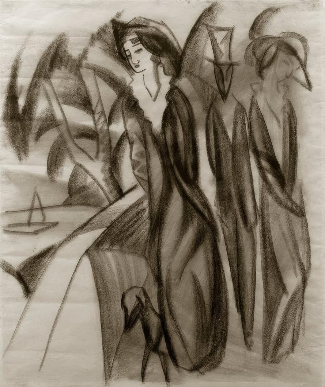 Spaziergänger am See von August Macke