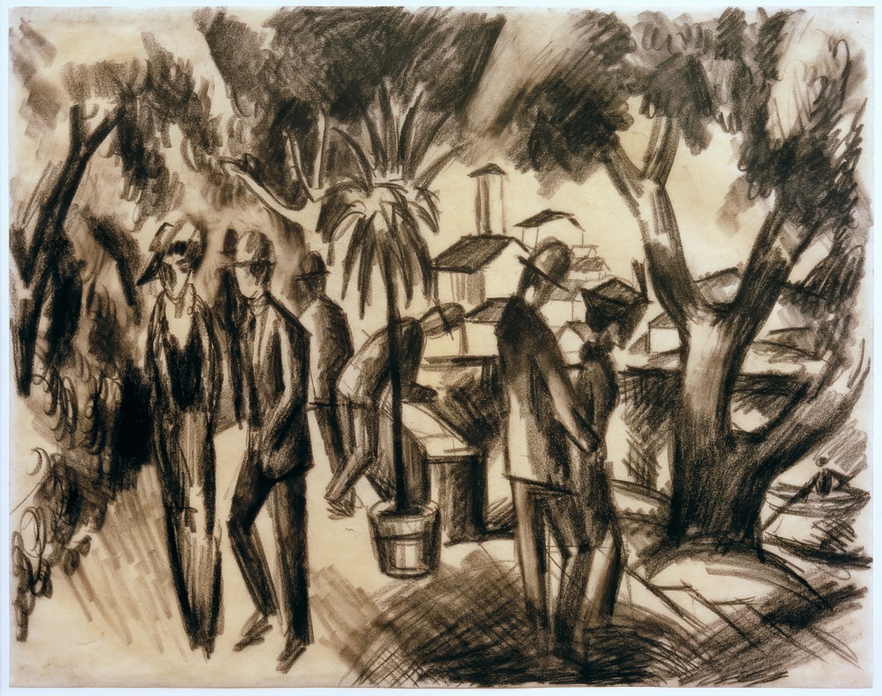 Spaziergänger im Park von August Macke