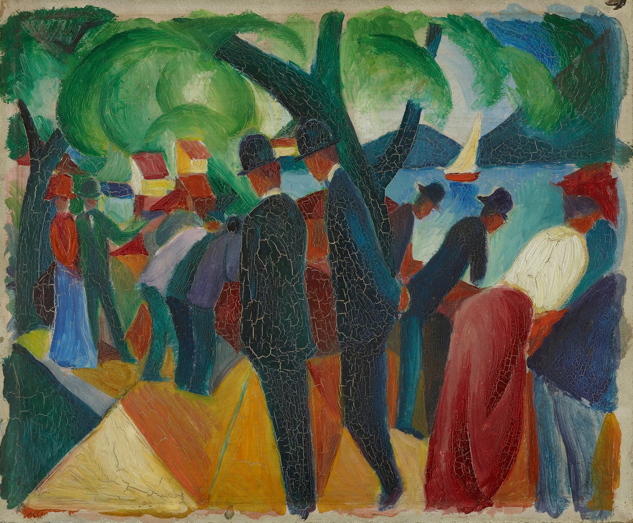 Spaziergang auf der Brücke von August Macke